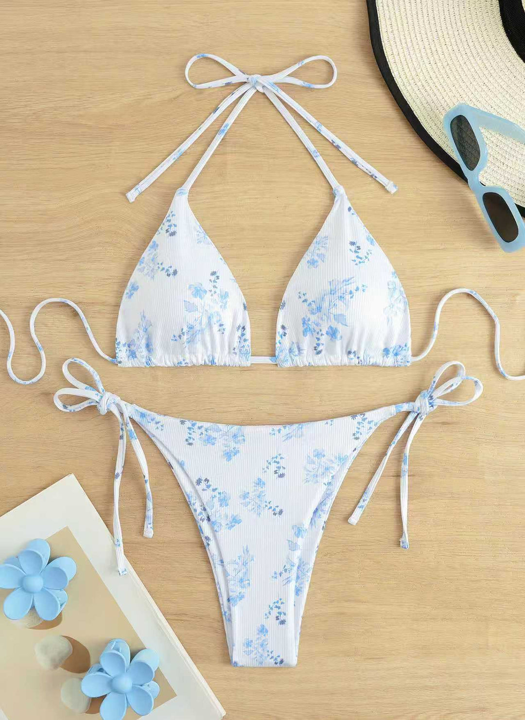 Women's Triangle Bikini with playful floral pattern Mune Fashion