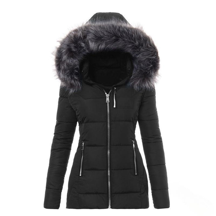 Women’S Winter Jacket with Removable Faux Fur Collar Mune