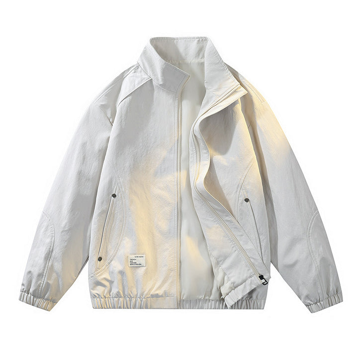 Men's Elegant Transitional Jacket with High-Closin Collar and Practical Pockets Mune Fashion