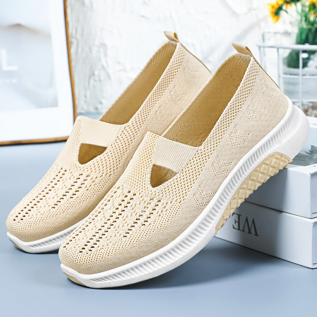 Women's nano elastic knit slippers with perforated breathable mesh and cushioning lightweight sole Mune Fashion