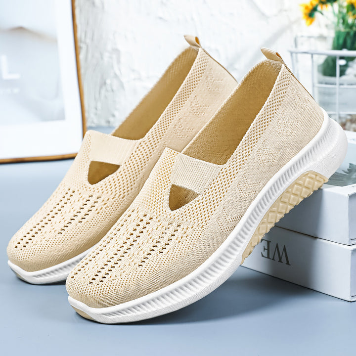 Women's nano elastic knit slippers with perforated breathable mesh and cushioning lightweight sole Mune Fashion