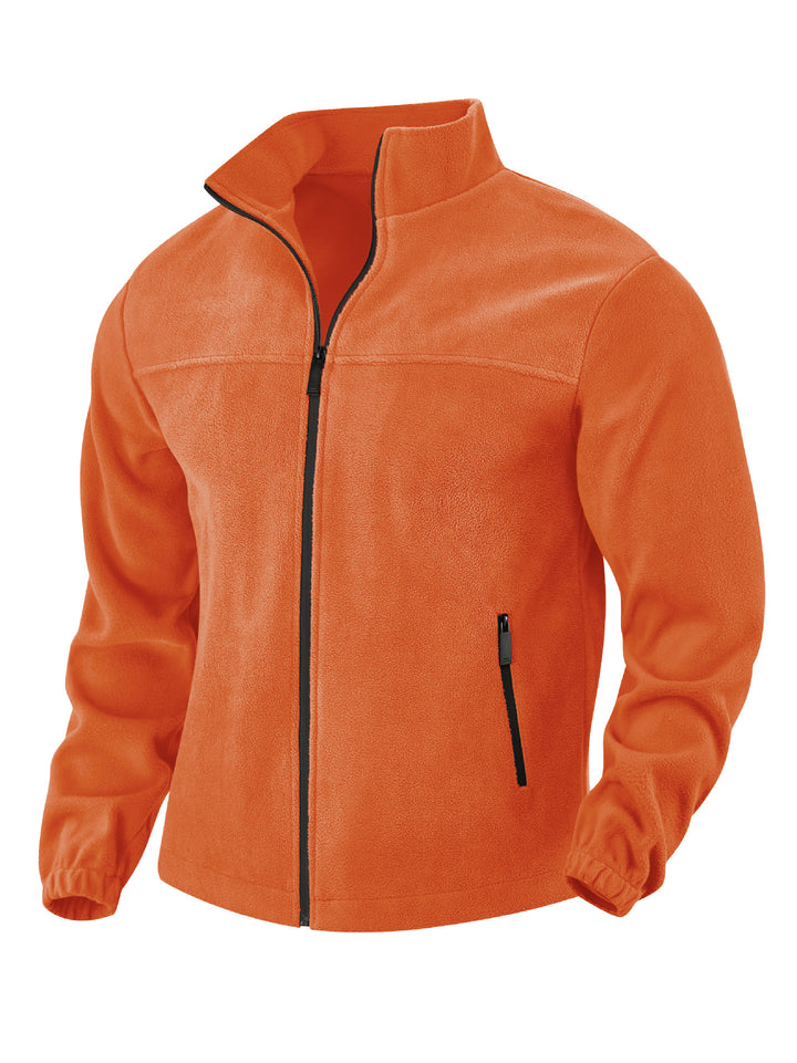 Men's fleece jacket with zipper, stand-up collar and zip pockets Mune Fashion
