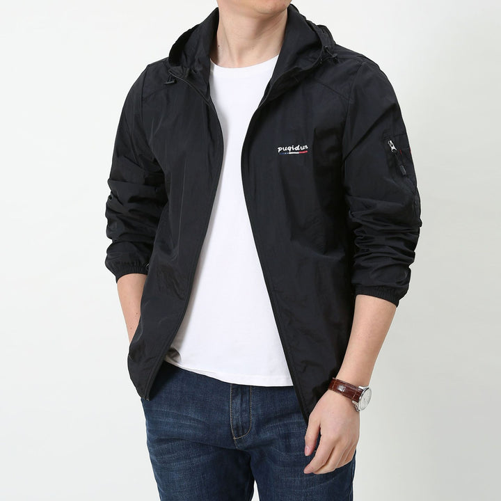 Men's Light Windbreaker Jacket with Adjustable Hood Mune Fashion 1787797828