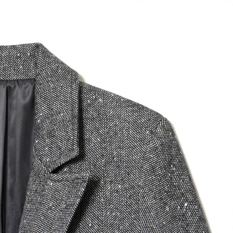 Women's Tailored Wool Blend Blazer with Notched Lapel and Patch Pockets Mune Fashion