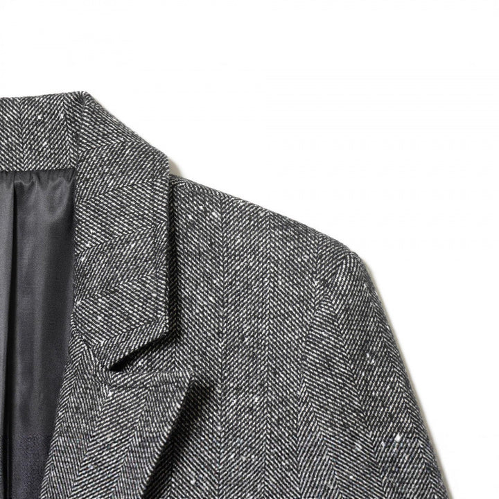 Women's Tailored Wool Blend Blazer with Notched Lapel and Patch Pockets Mune Fashion