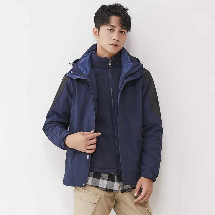 Women double-layer outdoor jacket with removable fleece inner jacket and windproof membrane Mune Fashion