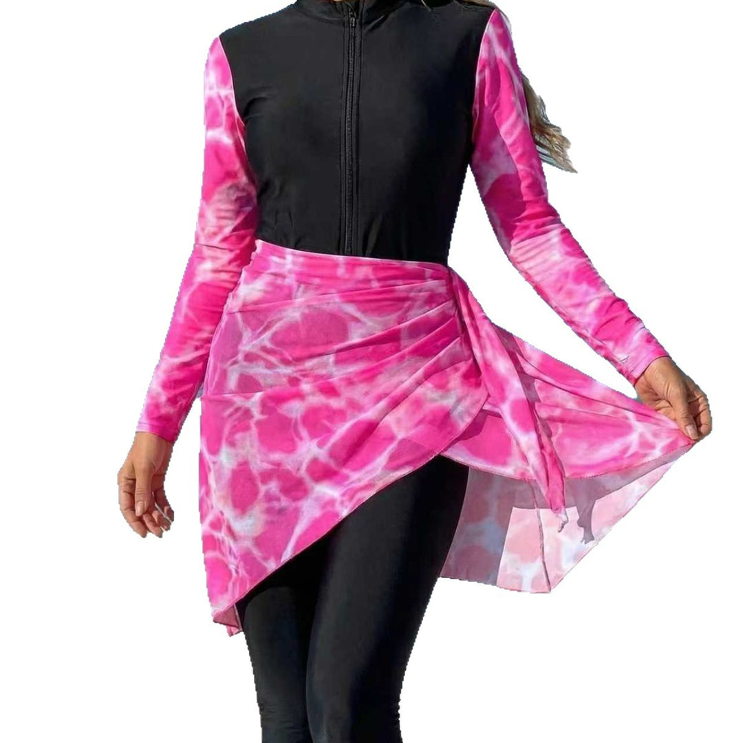 Women's fashionable rash guard with wrap skirt Mune Fashion