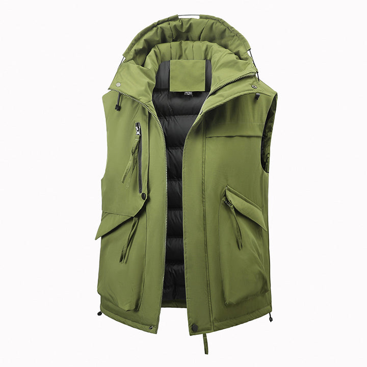 Men's Multifunctional Padded Vest with Hood Mune Fashion