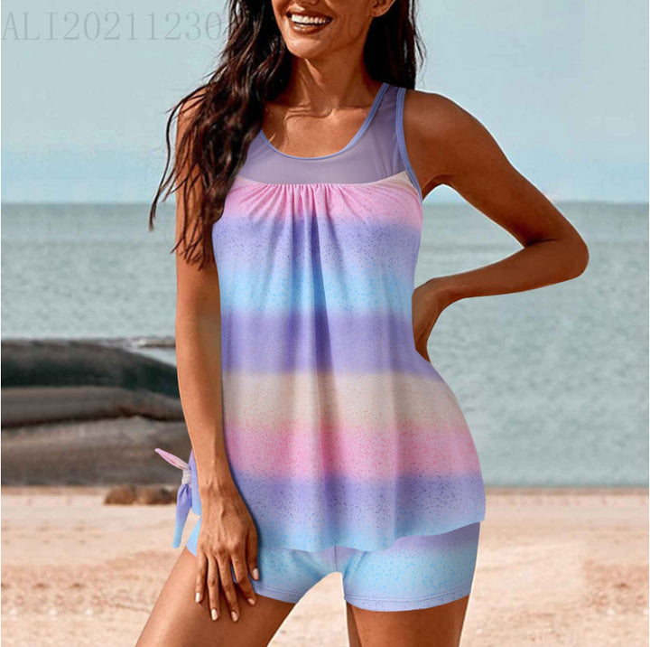 Ladies sporty beach outfit with stylish gathering Mune Fashion