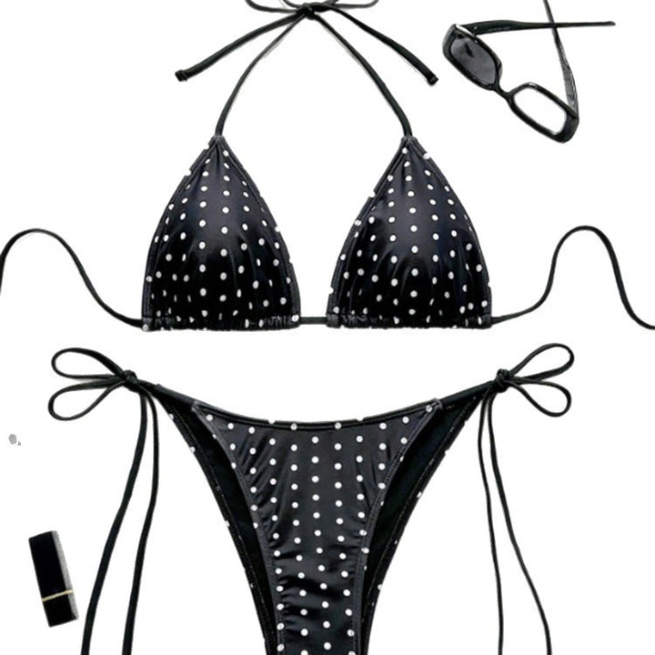 Women's triangle bikini with playful polka dot design and adjustable straps Mune Fashion