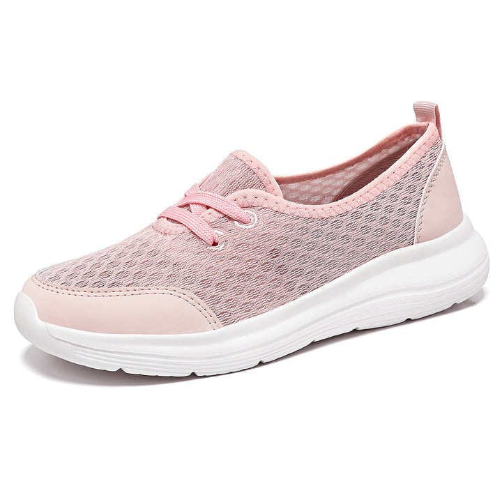 Women’s breathable everyday slipper with fine knitted mesh, elastic decorative lacing, and ergonomic cushioning sole Mune Fashion