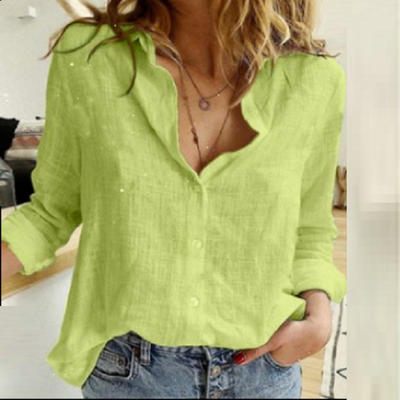 Women's Casual Linen Blouse with Button Details Mune Fashion