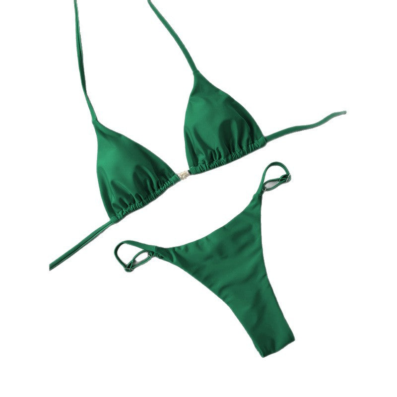 Women's Triangle Bikini Set with Adjustable Straps and Seamless Design Mune Fashion