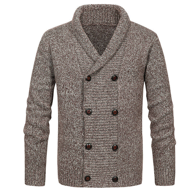 Men's cardigan with shawl collar and double button placket Mune Fashion