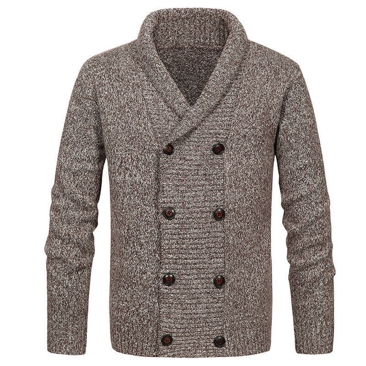 Men's cardigan with shawl collar and double button placket Mune Fashion