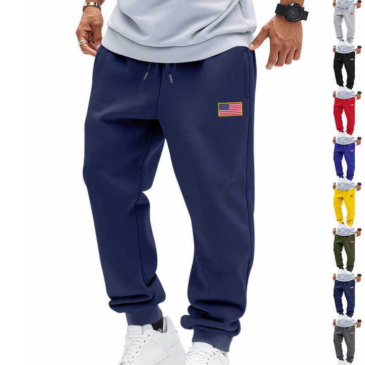 Men's trendy joggers with elastic drawstring waistband, ribbed cuffs, and discreet flag application Mune Fashion