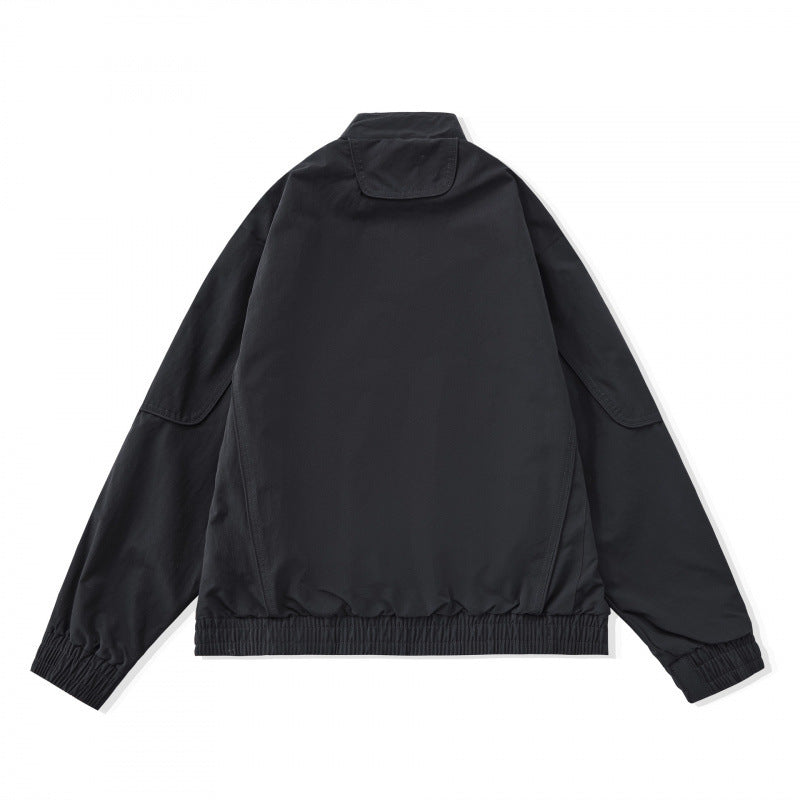 [Unisex] Lightweight Boxy Transitional Jacket with Stand Collar, Raglan Sleeves, and Zipper Pockets Mune Fashion