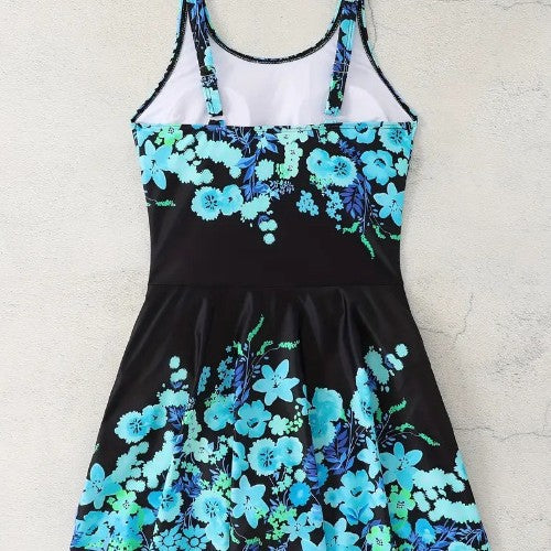 Ladies One-Piece Swimsuit with Floral Wrap Design Mune Fashion
