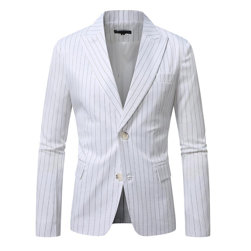 Men's tailored pinstripe blazer made of lightweight twill with a notched lapel and concealed side pockets Mune Fashion