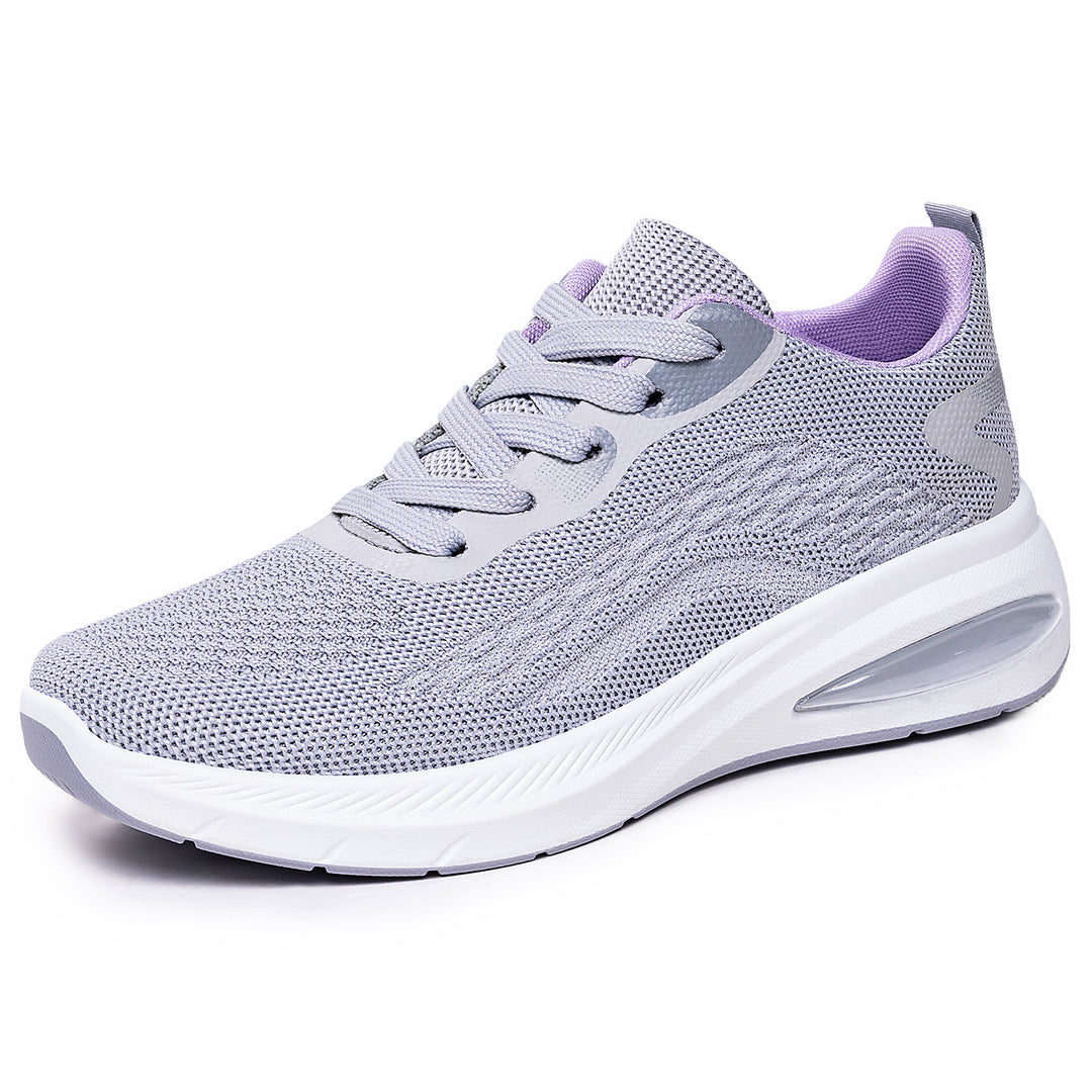 Ladies nan lightweight knit fitness sneakers with visible air cushioning and reactive EVA platform sole Mune Fashion