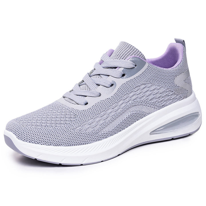 Ladies nan lightweight knit fitness sneakers with visible air cushioning and reactive EVA platform sole Mune Fashion