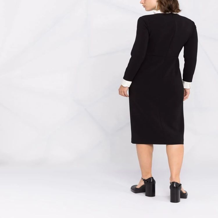 Women's midi dress with Peter Pan collar, tailored fit and long sleeves Mune Fashion