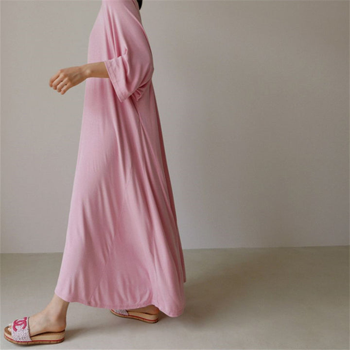 Women Soft Oversize Tunic Dress made of Viscose Jersey with Raglan Sleeves Mune Fashion