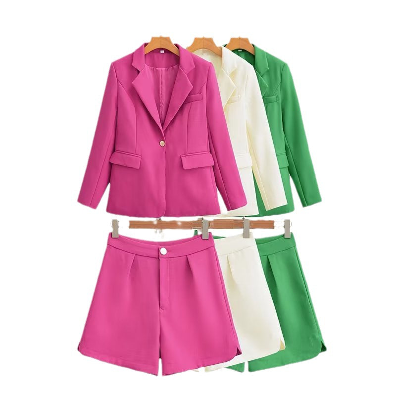 Women's Tailored Blazer and Shorts Set with Corset Crop Top Mune Fashion