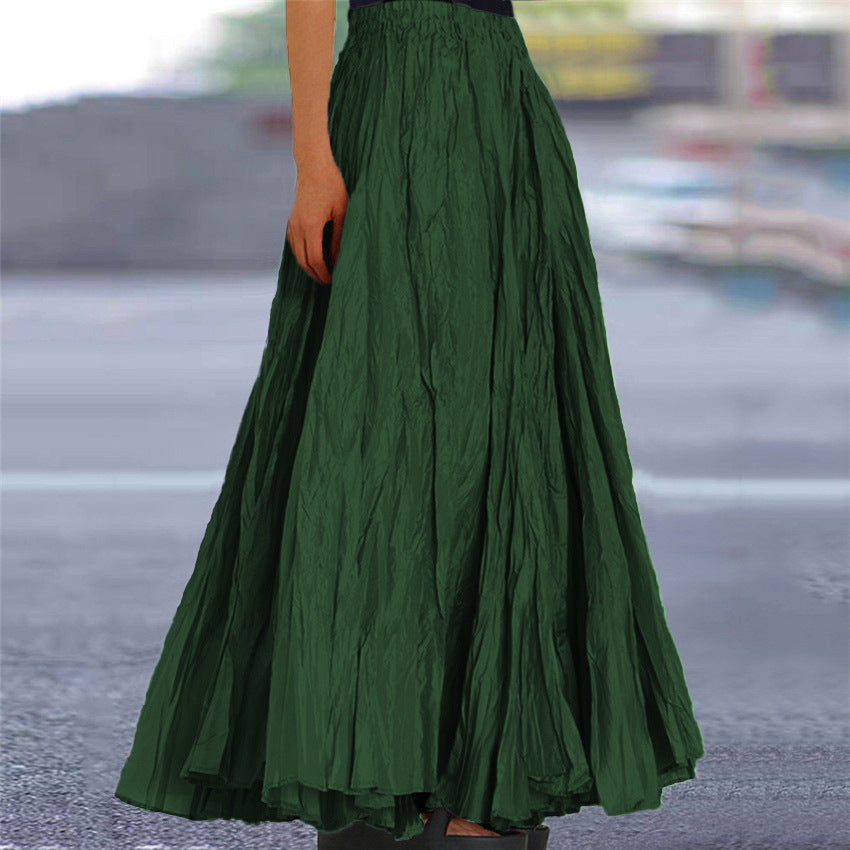 Ladies nan further maxi skirt with wrinkled look and elastic waistband Mune Fashion