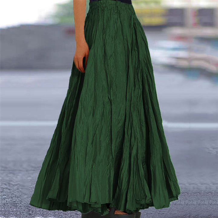 Ladies nan further maxi skirt with wrinkled look and elastic waistband Mune Fashion