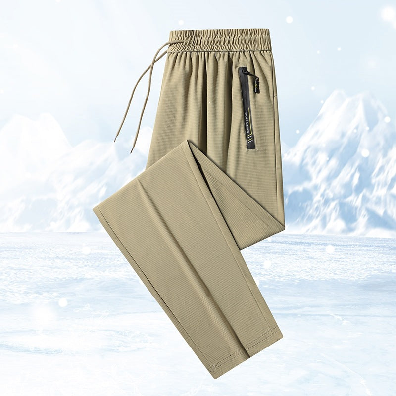 Men's functional pants with elastic waistband and practical zip pockets Mune Fashion