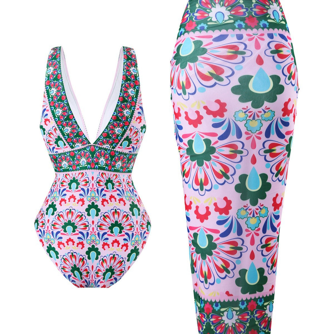 Women's Swimsuit and Wrap Skirt Mune Fashion