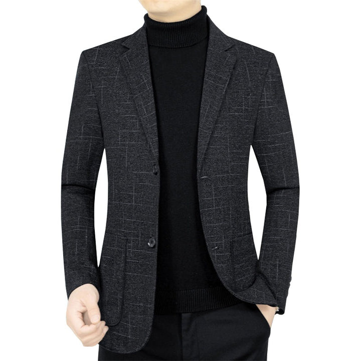 Men's Slim-Fit Blazer made of wool blend with subtle check pattern Mune Fashion