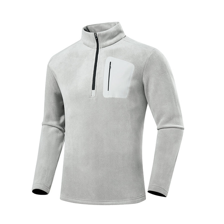 Men's fleece pullover with quarter zip and concealed chest pocket Mune Fashion