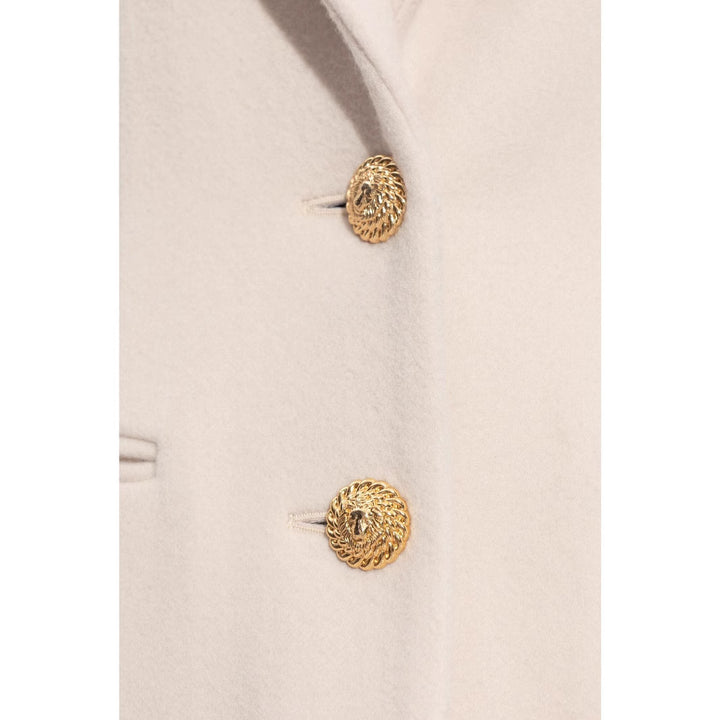Women’s long-cut wool coat with tailored fit and golden buttons Mune Fashion