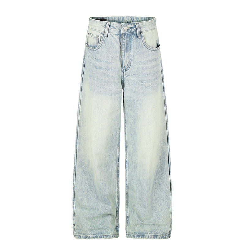 Women High-waisted Wide Jeans in Palazzo Cut with Wide Leg and Washed Look Mune Fashion