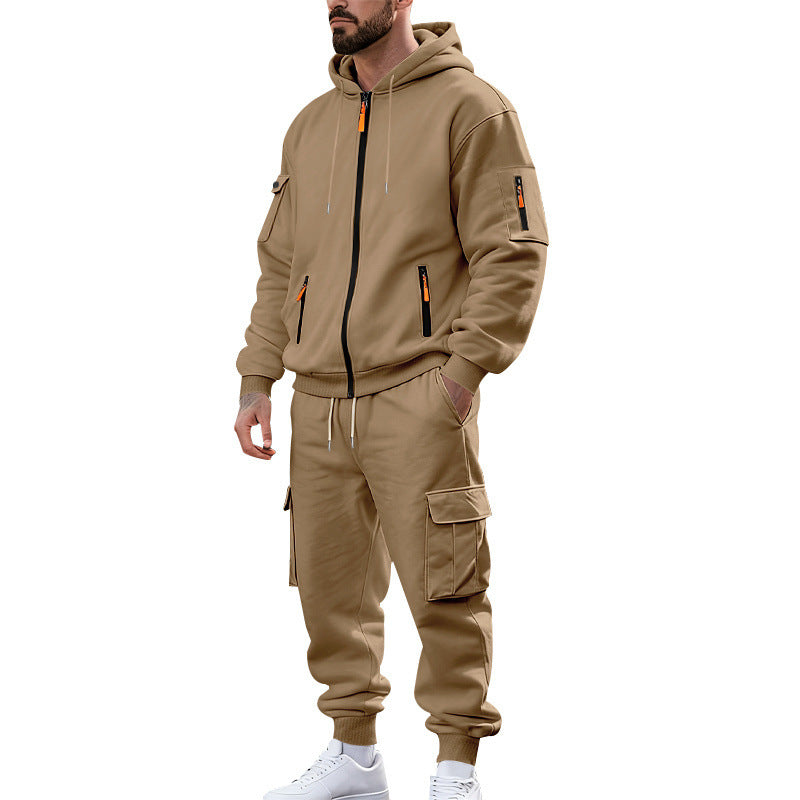 Men's nano urban functional cargo sweat set with hoodie, zippered pockets, and tapered cargo jogger Mune Fashion