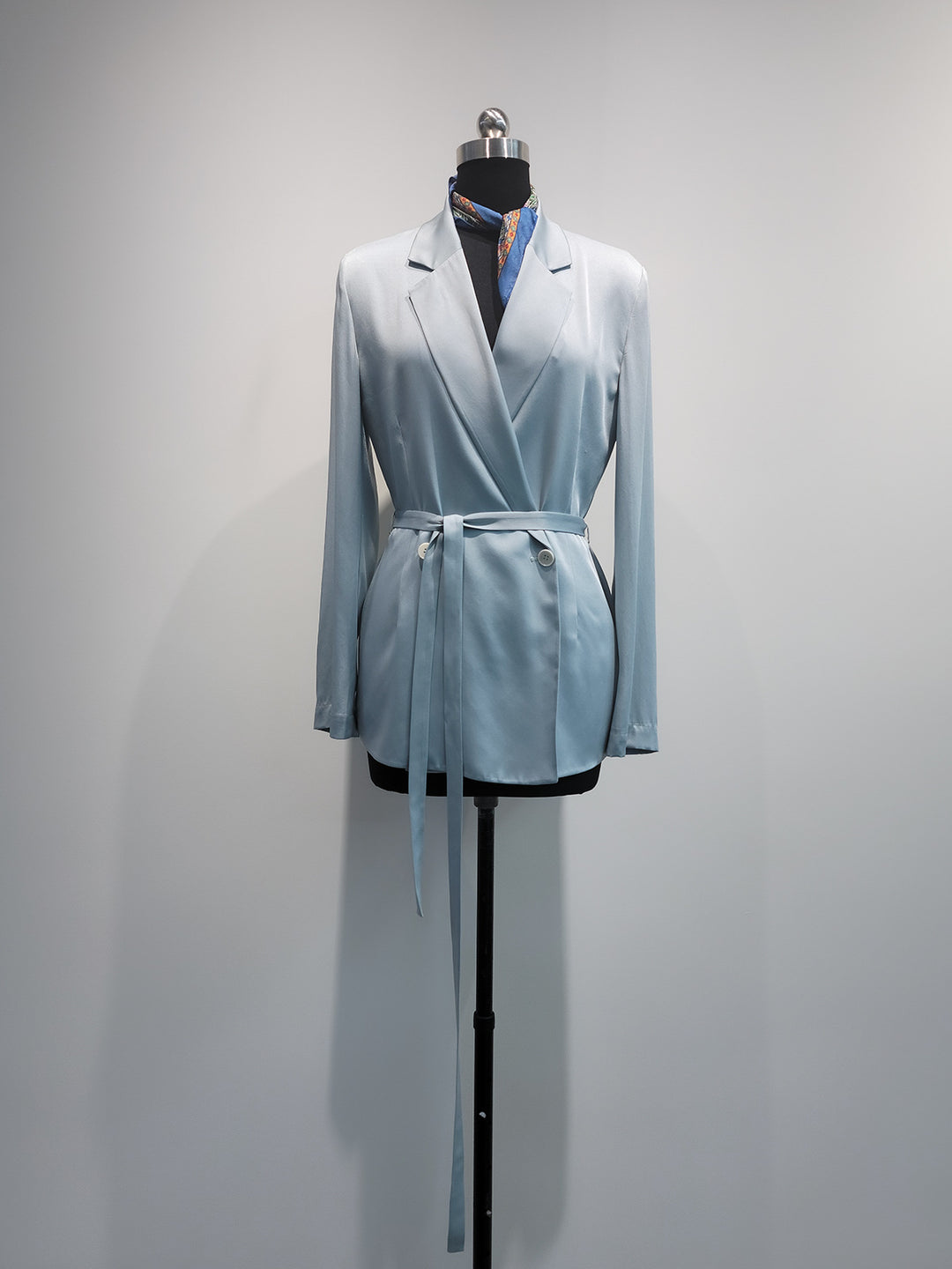 Women Elegant Satin Wrap Blazer Mune Fashion