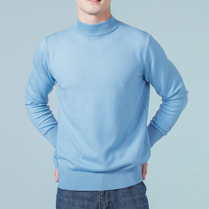 Men's Fine Mockneck Sweater made of high-quality fine knit with ribbed finishes Mune Fashion