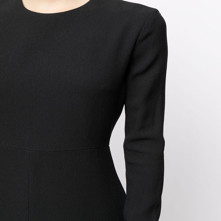 Women's Tailored Midi Dress with Long Sleeve, Front Slit and Clean Tailoring Mune Fashion
