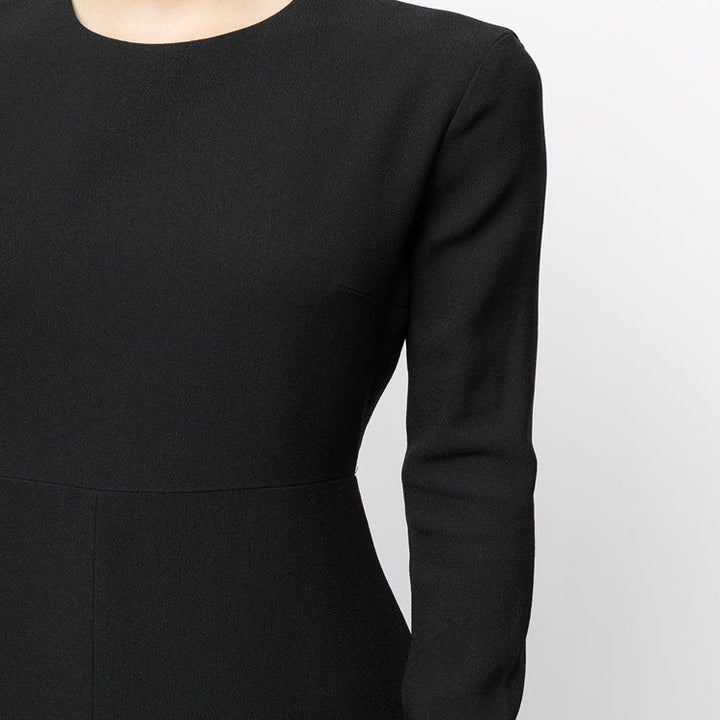 Women's Tailored Midi Dress with Long Sleeve, Front Slit and Clean Tailoring Mune Fashion
