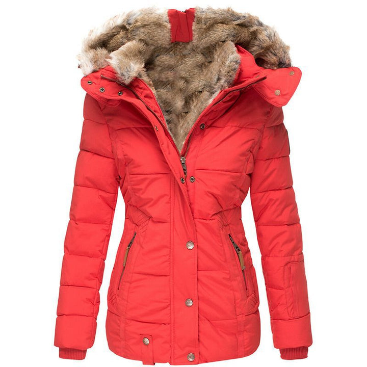 Women's padded parka with fitted cut and faux fur hood Mune Fashion