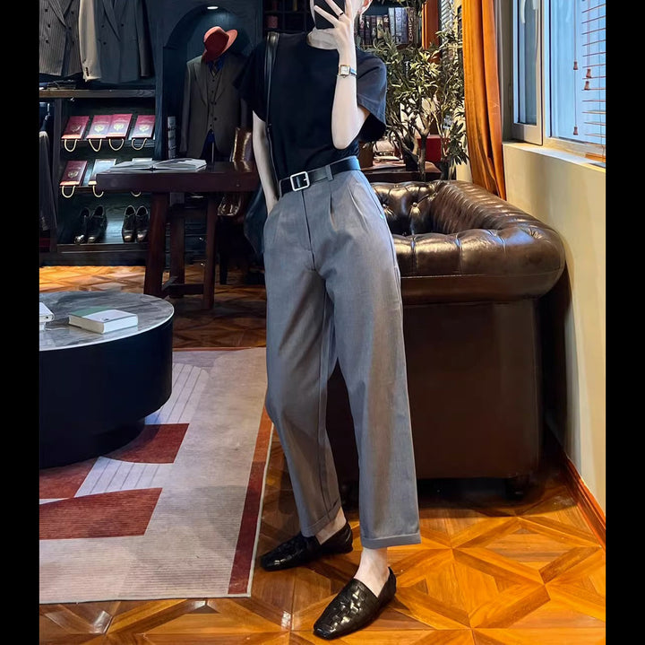 Women’s culotte suit trousers with pleats and cuffs Mune Fashion