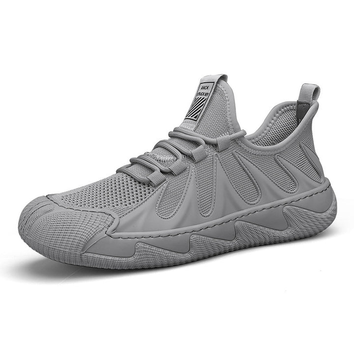 Men's breathable knit sneakers with reinforced toe cap, cushioned comfort insole, and slip-resistant rubber outsole Mune Fashion