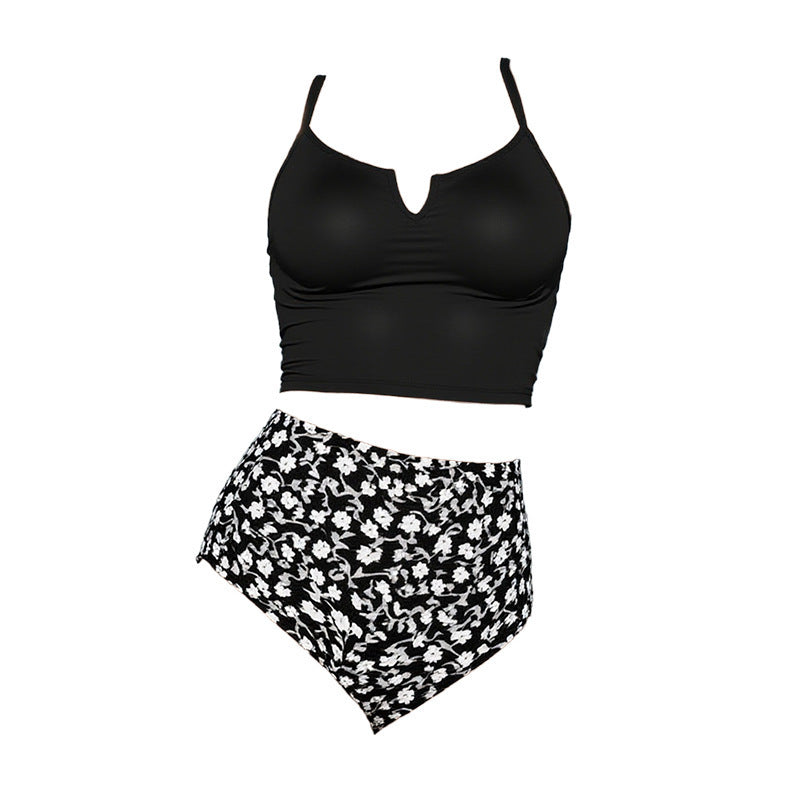 Women High-Waisted Bikini Set with Fashionable Top Mune Fashion