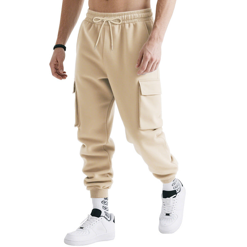 Men's Cargo Jogger Pants made of heavy French Terry with attached flap pockets and elastic drawstring waistband Mune Fashion