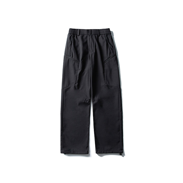Men's Relaxed-Fit Utility Trekking Pants with Elastic Waistband, Segmented Knee Panels, and Drawstring Hem Mune Fashion