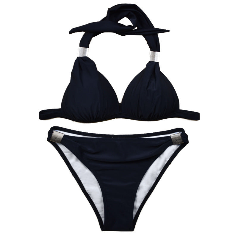 Women's triangle bikini with adjustable straps and stylish knot detail Mune Fashion