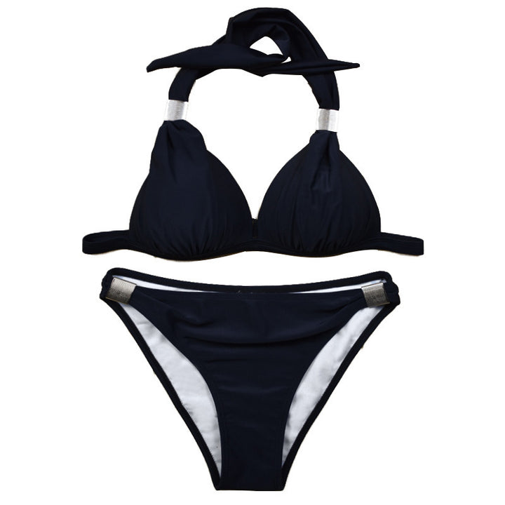 Women's triangle bikini with adjustable straps and stylish knot detail Mune Fashion