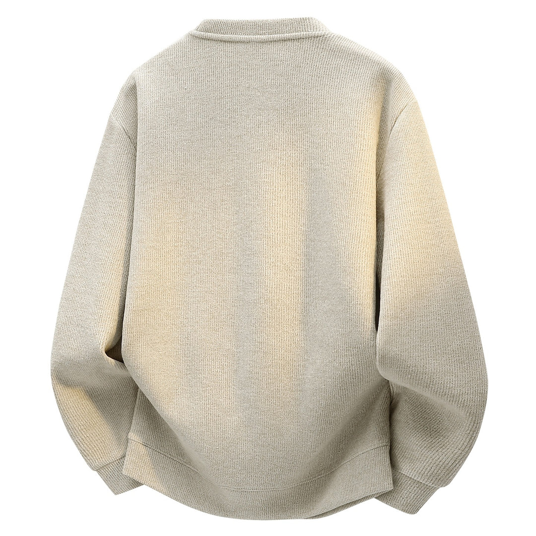 Men's Oversized Textured Henley Knit Sweater with Triple Button Placket Mune Fashion